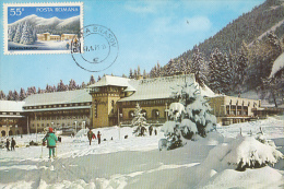 TOURISM, POIANA BRASOV SPORT HOTEL, SKIING, CM, MAXICARD, CARTES MAXIMUM, 1973, ROMANIA - Hôtellerie - Horeca