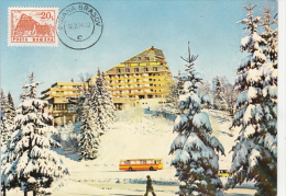 TOURISM, POIANA BRASOV ALPIN HOTEL, BUSS, CM, MAXICARD, CARTES MAXIMUM, 1994, ROMANIA - Hotels, Restaurants & Cafés