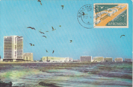 TOURISM, MAMAIA HOTELS, BEACH, CM, MAXICARD, CARTES MAXIMUM, 1976, ROMANIA - Hotels, Restaurants & Cafés