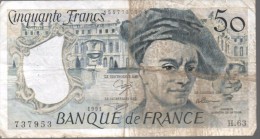 FRANCIA - FRANCE = 50 Franc 1991  P-152 - 50 F 1976-1992 ''Quentin De La Tour''