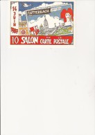 CARTE 10 E SALON CARTE POSTALE -LUTTERBACH -HT RHIN 1987.-DESSIN  LOUMA - N° 227 SUR 800 - Otros & Sin Clasificación