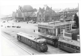 SAINT BRIEUC (22)  Photographie Format Cpa Chemin De Fer Gare Autorail Beau Plan - Saint-Brieuc