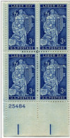 Plate Block -1956 USA Labor Day Stamp Sc#1082 Sculpture Worker - Numéros De Planches