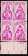 Plate Block -1957 USA Help Fight Polio Stamp Sc#1087 Health Medicine Boy Girl Kid - Plaatnummers