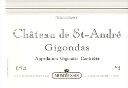 Etiquette-Vin-Côtes Du Rhône-Gigondas-Château De Saint-André-Mommessin à La Grange St. Pierre - Côtes Du Rhône