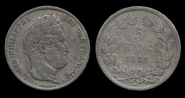 LOUIS - PHILIPPE I . 5 FRANCS . TÊTE LAUREE . 1837 B . ( ROUEN ). - 5 Francs