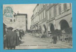 CPA Marchands Ambulants Marché Place Nationale BEAUMONT DE LOMAGNE 82 - Beaumont De Lomagne