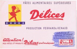 Buvards  PATES ALIMENTAIRES SUPERIEURES DELICES - D