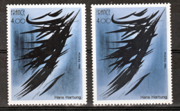 France 2110 Variétés Impression Dépouillée Et Normal Tableau De Hartung 1980   Neuf ** TB MNH Sin Charnela - Ongebruikt