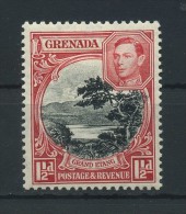 GRENADA   1938     1 1/2d  Black  And  Scarlet     Perf  12 1/2 X 13 1/2        MH - Grenada (...-1974)