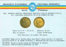 15567. Tarjeta Franquicia Postal Interior ANDORRA Española. Emision Monedas - Sonstige & Ohne Zuordnung