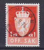 Norway Dienstmarke Service 1968 Mi. 94     1.00 Kr Staatswappen Deluxe MOLDE Cancel !! - Officials