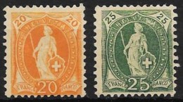 SUIZA YVERT Nº 71-72 - Unused Stamps