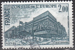 France 1980 Michel Service 26 O Cote (2008) 1.25 € Batîment Du Conseil Strasbourg Cachet Rond - Gebraucht