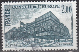 France 1980 Michel Service 26 O Cote (2008) 1.25 € Batîment Du Conseil Strasbourg Cachet Rond - Oblitérés