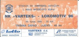 Sport Match Ticket UL000277 - Football: Varteks Varazdin Vs Lokomotiv 96 1999-06-26 - Tickets D'entrée