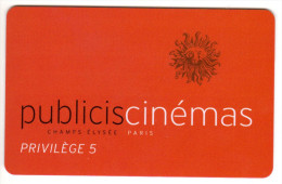 FRANCE CARTE CINEMA PUBLICIS CHAMPS ELYSEE PARIS - Biglietti Cinema