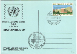 ONU - NAZIONI UNITE - UNITED NATIONS - NATIONS UNIES – 1979 - Stamp Exhibition Histophila ´79 / SPA - Enfants A... - Storia Postale