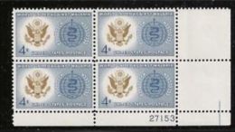 Plate Block -1962 USA World United Against Malaria Stamp Sc#1194 Health Eagle Snake WHO Seal Medicine - OMS