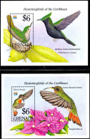 BIRDS-HUMMINGBIRDS OF THE CARIBBEAN-GRENADA-2 DIFF MS-MNH-M-34 - Colibríes