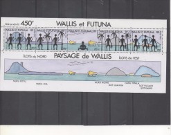 WALLIS Et FUTUNA  : Vues Des Îles - Silhouettes D´indigènes : Guerriers, Pêcheurs, îlot, Palmiers, Etc - Blocks & Sheetlets