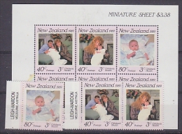 New Zealand 1989 Health 3v  + M/s ** Mnh (26024) - Unused Stamps