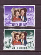 GEORGIE DU SUD 1972 ELIZABETH  YVERT N°42/44  NEUF  MLH* - South Georgia