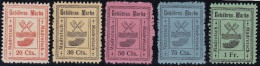 Heimat BE MADRETSCH 5 Fiskalmarken Ungebraucht 20, 30, 50, 75 Cts U. 1 Fr. - Revenue Stamps