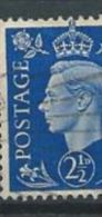 GB 1937  GEORGE VI DARK COLOURS 2½d. Ultramarine  Double Print  SG 466 SC 239 MI 202 X YV 213 - Usati