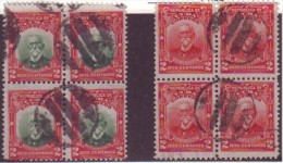 1910-20 CUBA 1910 REPUBLICA. FANCY CANCELACION GEOMETRICA BLOQUE DE 4 - Used Stamps