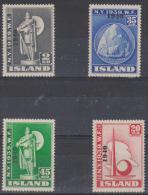 ICELAND - 1940 (overprinted) New York World's Fair. Scott 232-235. Superb As Issued MNH ** - Unused Stamps