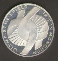 GERMANIA 10 DEUTSCHE MARK 1972 OLYMPISCHE SPIELE MUNCHEN AG SILVER - Andere & Zonder Classificatie