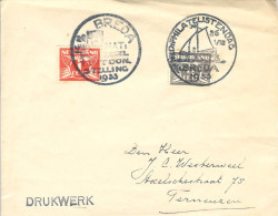 1933 Drukwerk Envelop Naar Terneuzen Met Tentoonstellingsstempels Breda - Briefe U. Dokumente