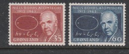 GROENLAND N° 53/54 PROFESSEUR NIELS BOHR ET CINQUANTENAIRE DE SA THÉORIE SUR L'ATOME NEUF SANS CHARNIERE - Ongebruikt