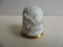 DF)Dé En Porcelaine " Fleur " - Thimbles