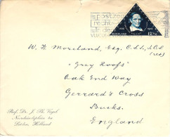 1936 Bedrukte Envelop Van LEIDEN Naar Gerrard's Cross Bucks In Engeland Met NVPH288 - Cartas & Documentos