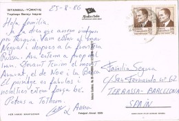 15586. Postal DOGUBEYAZIT (Tirquia) 1986. Vista Istambul  TOPKAPI Sarayi Kapisi - Briefe U. Dokumente