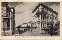 Calabria-crotone Viale 18 Novembre Veduta Palazzo D.morace Animata Anni 40 - Crotone