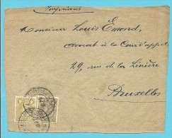 70+71 Op Drukwerkvoorzijde Met Stempel LUXEMBOURG-GARE Naar Bruxelles - 1895 Adolphe Profil