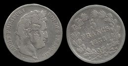 LOUIS - PHILIPPE I . 5 FRANCS . TÊTE LAUREE . 1838 W. ( LILLE ). - 5 Francs