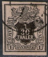 1/30 Thaler Lachsfarben - Hannover Nr. 3 A Mit Schwarzen Stempel - Pracht - Tiefst Geprüft BPP - Hanover