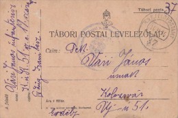 31492- WW1 WARFIELD CORRESPONDENCE, POSTCARD, CAMP NR 37, CENSORED INFANTRY REGIMENT NR 51, 1916, HUNGARY - Covers & Documents