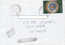 31525- BUCHAREST COTROCENI PALACE STAINED GLASS, TRANSYLVANIA, STAMPS ON REGISTERED COVER, 2012, ROMANIA - Storia Postale