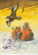 31618- PLANE, VEHICLE, GULLS, ANTARCTIC EXPLORATION, MAXIMUM CARD, 1987, HUNGARY - Spedizioni Antartiche