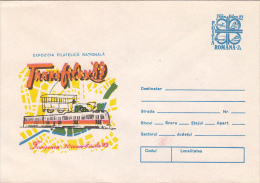 31669- TRAM, TRAMWAY, HORSE, TRANSPORTS PHILATELIC EXHIBITION, COVER STATIONERY, 1989, ROMANIA - Tramways