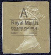 Royaume Uni Vignette A Royal Mail Dorée Postage Paid UK 4 Queen Reine Elizabeth - Variétés, Erreurs & Curiosités