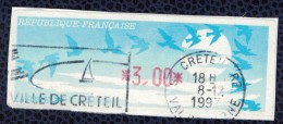 France Vignette Oiseaux De Jubert Avec Cachet Ville De Créteil 1997 - 1990 Type « Oiseaux De Jubert »