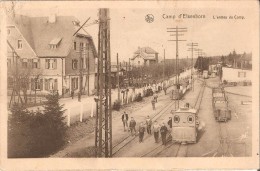 CAMP D´ELSENBORN (4750) : L'entrée Du Camp. Belle Animation (trains, Locomotive Et Soldats). CPA. - Elsenborn (Kamp)