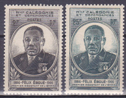 Colonies Francaises Nouvelle Calédonie N° 257/258 Gouverneur Général éboué 1945 Neuf * Charnière - Neufs