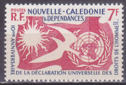 Colonies Francaises Nouvelle Calédonie N° 290 10e Anniversaire De La Déclaration Uni Des Droits De L Homme1958 Neuf ** - Nuevos